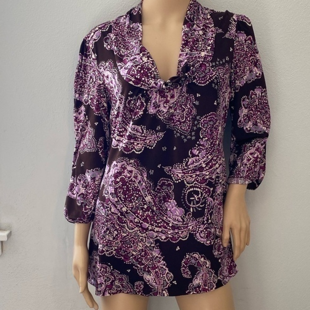 Maurices paisley top blouse size L